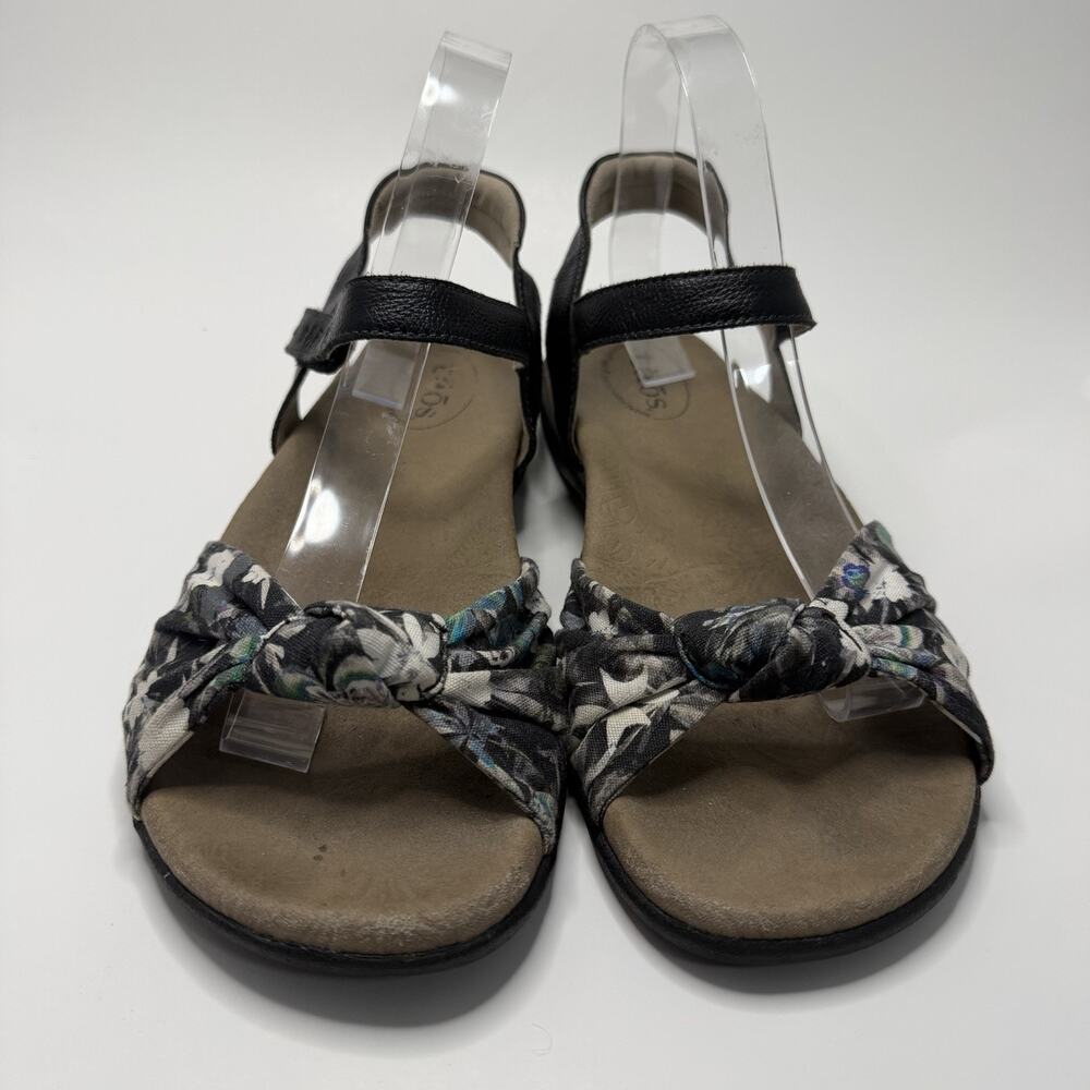 Taos Knotty Knot Floral Leather Flat Ankle Strap Sandals Shoes Women’s 10 - Picture 2 of 11
